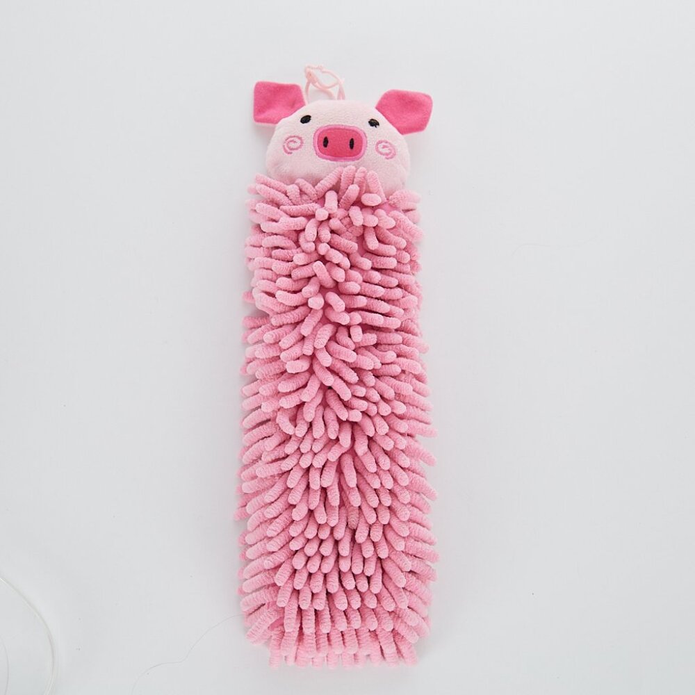 Norwex Hand Towel Pet To Dry Pink Pig Hanging Kids Chenille Microfiber